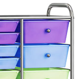 XXL 15-Drawer Mobile Storage Trolley Multicolour Plastic 320410