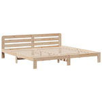 ZNTS Bed Frame without Mattress 200x200 cm Solid Wood Pine 3309890