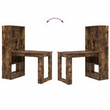 Desk with Shelf Smoked Oak 122 x 67 x 145 cm Engineered Wood 3337261