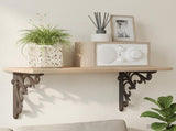 Wall Shelf Brackets 12 pcs Antique Brown 21.5 x 21.5 x 3.5 cm 42038841