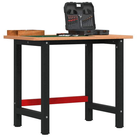 Workbench 100x60x81.5 cm Solid Wood Beech Rectangular 3309662