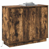LED Sideboard Smoked Oak 90 x 32 x 75 cm Engineered Wood 869678