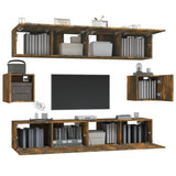6 Piece TV Cabinet Set Smoked Oak Engineered Wood 3114363