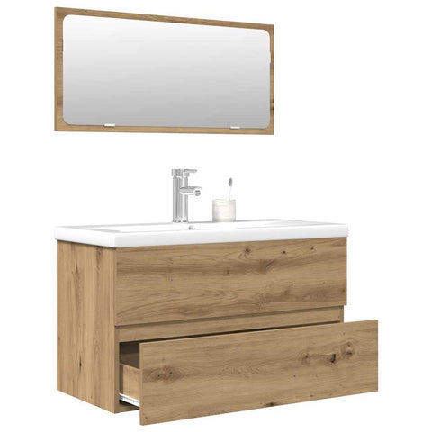 ZNTS 3 Piece Bathroom Furniture Set Artisan Oak Engineered Wood 3328940