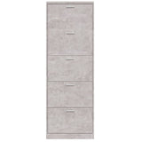 Shoe Cabinet Concrete Grey 59x17x169 cm Engineered Wood 342513
