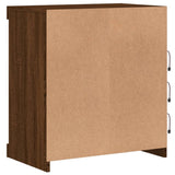 Sideboard with LED Lights Brown Oak 60.5x37x67 cm 836699