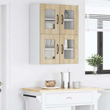 Wall Glass Cabinet PORTO 2 pcs Sonoma Oak 60 x 31 x 40 cm 885320
