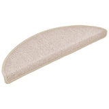 Stair Mats 10 pcs 56x17x3 cm Taupe Half Round 149747