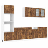 7 Piece Kitchen Cabinet Set "Kalmar" Smoked Oak Engineered Wood 3314756