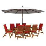 9-Piece Garden Dining Set 9 pcs Natural Solid Acacia Wood 3434630