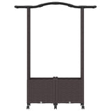 Raised Bed with Trellis and Roof Brown 125 x 40 x 144 cm PP 3423013
