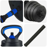 4-in-1 Dumbbell Set Black and Blue 121 x 19.5 x 19.5 cm 42023470