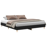 Bed Frame Black Oak 160 x 200 cm Engineered wood 3329280