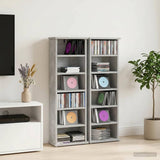 CD Cabinet 2 pcs Concrete Grey 32 x 17 x 92 cm Engineered Wood 8012753