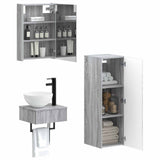 Bathroom Cabinet Set 4 pcs Grey Sonoma 43 x 11.5 x 60.5 cm 3407380
