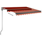 ZNTS Freestanding Manual Retractable Awning 350x250 cm Orange/Brown 3069720