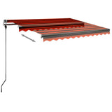 ZNTS Freestanding Manual Retractable Awning 350x250 cm Orange/Brown 3069720