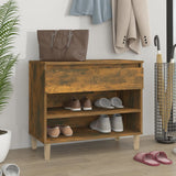 Shoe Cabinet Smoked Oak 70x36x60 cm Engineered Wood 819761