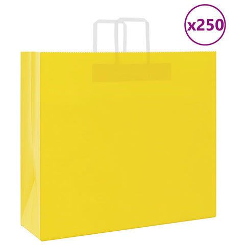 ZNTS Paper Bags 250 pcs with Handles Yellow 54x15x49 cm 4102018