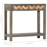 ZNTS Console Table Grey 86x30x76 cm Solid Mango Wood 282737