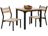 Three-Piece Minimal and Compact Dining Set, Light Wood Grain T3398P329536