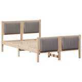 Bed frame Brown and taupe 120 x 200 cm Solid pine wood 878472