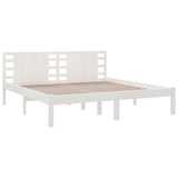 Bed Frame without Mattress White 200x200 cm Solid Wood Pine 3104239