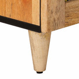 Bedside Cabinet 2 pcs Natural 40 x 33 x 46 cm Solid Mango Wood 4018259