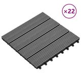 22 pcs Decking Tiles 30x30 cm 2 sqm WPC Teak Colour 277797