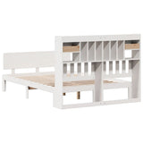 Bookcase Bed without Mattress White 140x190cm Solid Wood Pine 3322685