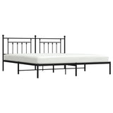 Bed Frame Black Powder-Coated Steel 200x200 cm Bed Frame 353544