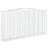 Arched Gabion Baskets 2 pcs 400x50x200/220 cm Galvanised Iron 3146021