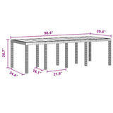 Garden Table Anthracite 250 x 100 x 73 cm Poly Rattan 3378516