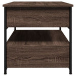 ZNTS Coffee Table Brown Oak 70x50x50 cm Engineered Wood and Metal 845385