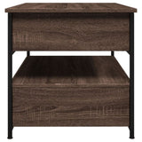 ZNTS Coffee Table Brown Oak 70x50x50 cm Engineered Wood and Metal 845385