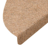 Stair Mats Self-adhesive 15 pcs 56x17x3 cm Beige 136388