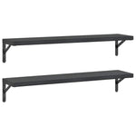 Wall Shelves 2 pcs 100x23.5 cm Black Stainless Steel 3214513