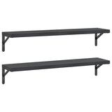 Wall Shelves 2 pcs 100x23.5 cm Black Stainless Steel 3214513