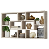 ZNTS FMD Wall-mounted Shelf Rectangular with 8 Compartments Sand Oak 428741