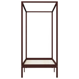 Bed Frame Dark Brown Solid Pine Wood and Plywood Slats 90 x 200 cm 283268
