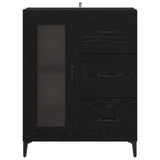 Sideboard Black Oak 69.5 x 34 x 90 cm Engineered Wood and Iron 880844