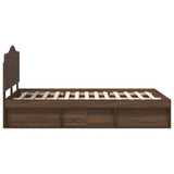 Bed Frame with Headboard Brown Oak 120 x 190 cm Solid Pine Wood 3413341