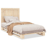 Bed Frame Natural Pine Solid Wood Single Durable Rectangular 3281533