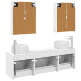 Bathroom Furniture Set 5 pcs White Engineered Wood and Glass 3407007
