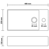 Bathroom Sink with Overflow Ceramic Matt Black 146997