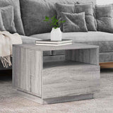 Coffee Table with LED Lights Grey Sonoma 50x49x40 cm 839831