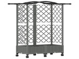 Raised Bed with Trellis and Roof Light Grey 124 x 40 x 129 cm 3423020