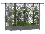 Raised Bed with Trellis and Roof Light Grey 164 x 40 x 121 cm 42032594
