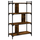 Bookcase 4-Tier Smoked Oak 76x32x123 cm Engineered Wood 833937