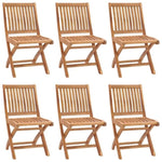 ZNTS Folding Garden Chairs 6 pcs Solid Teak Wood 3072805